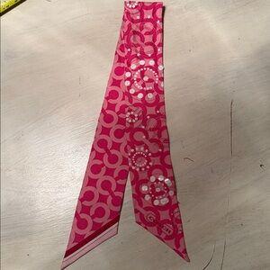 Coach C Patterned Signature pink Ponytail or purse Scarf